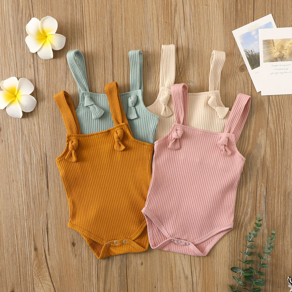 Cotton Stripe Sleeveless Romper