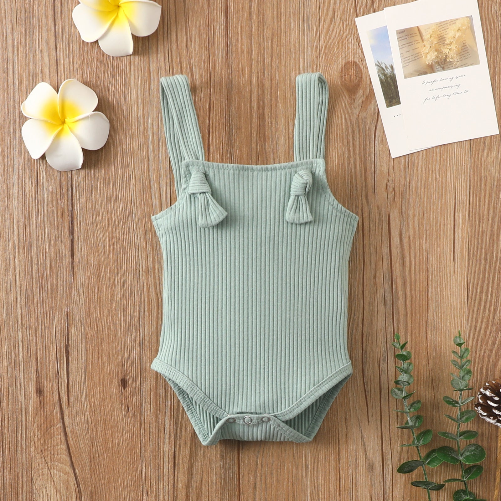 Cotton Stripe Sleeveless Romper