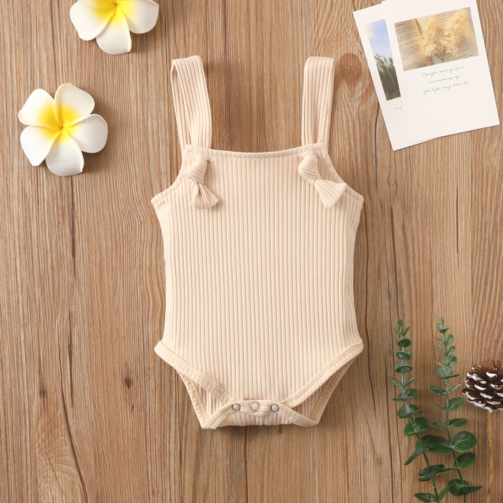 Cotton Stripe Sleeveless Romper
