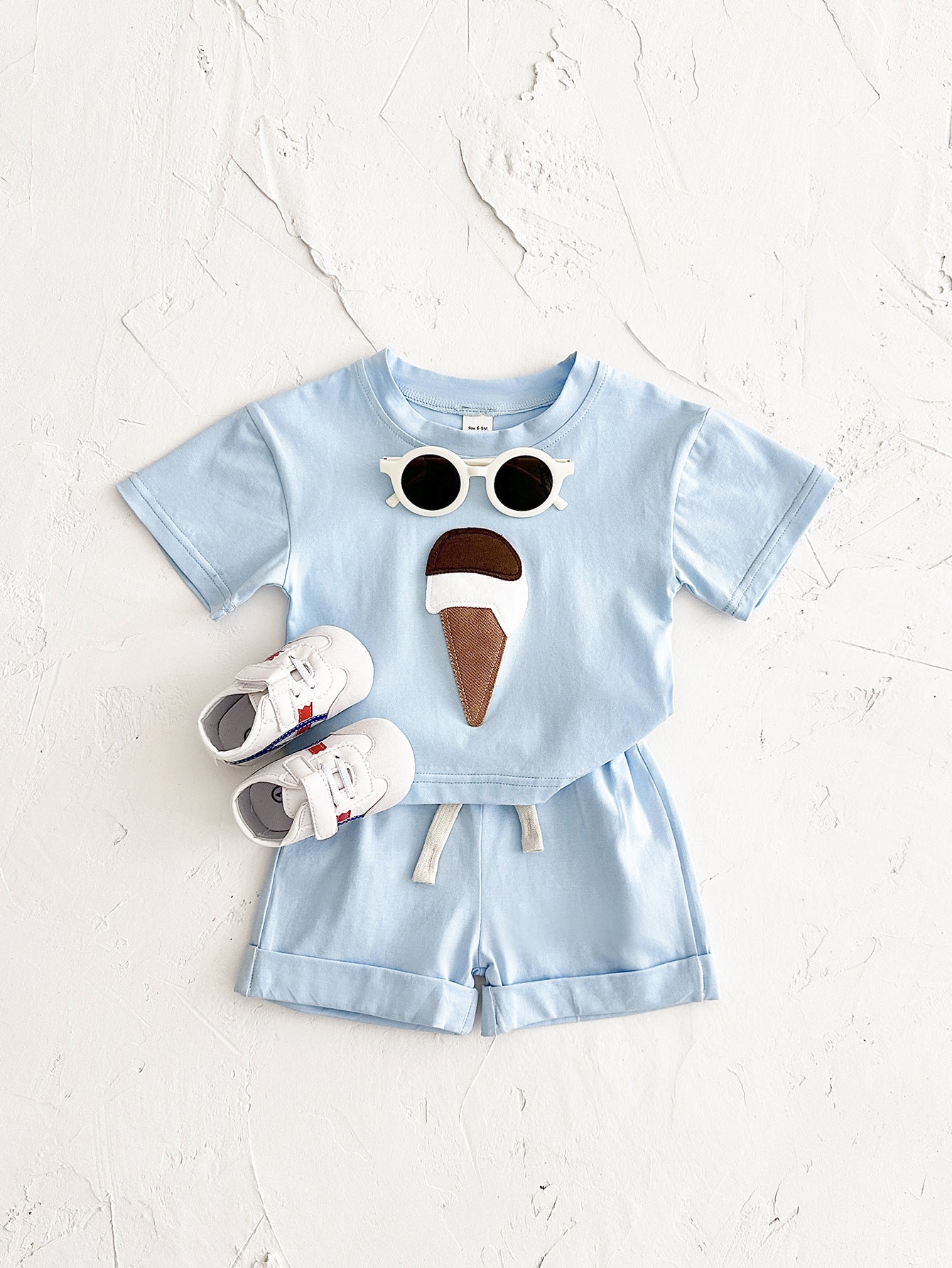 Baby Ice Cream Patch Short Sleeve Suit