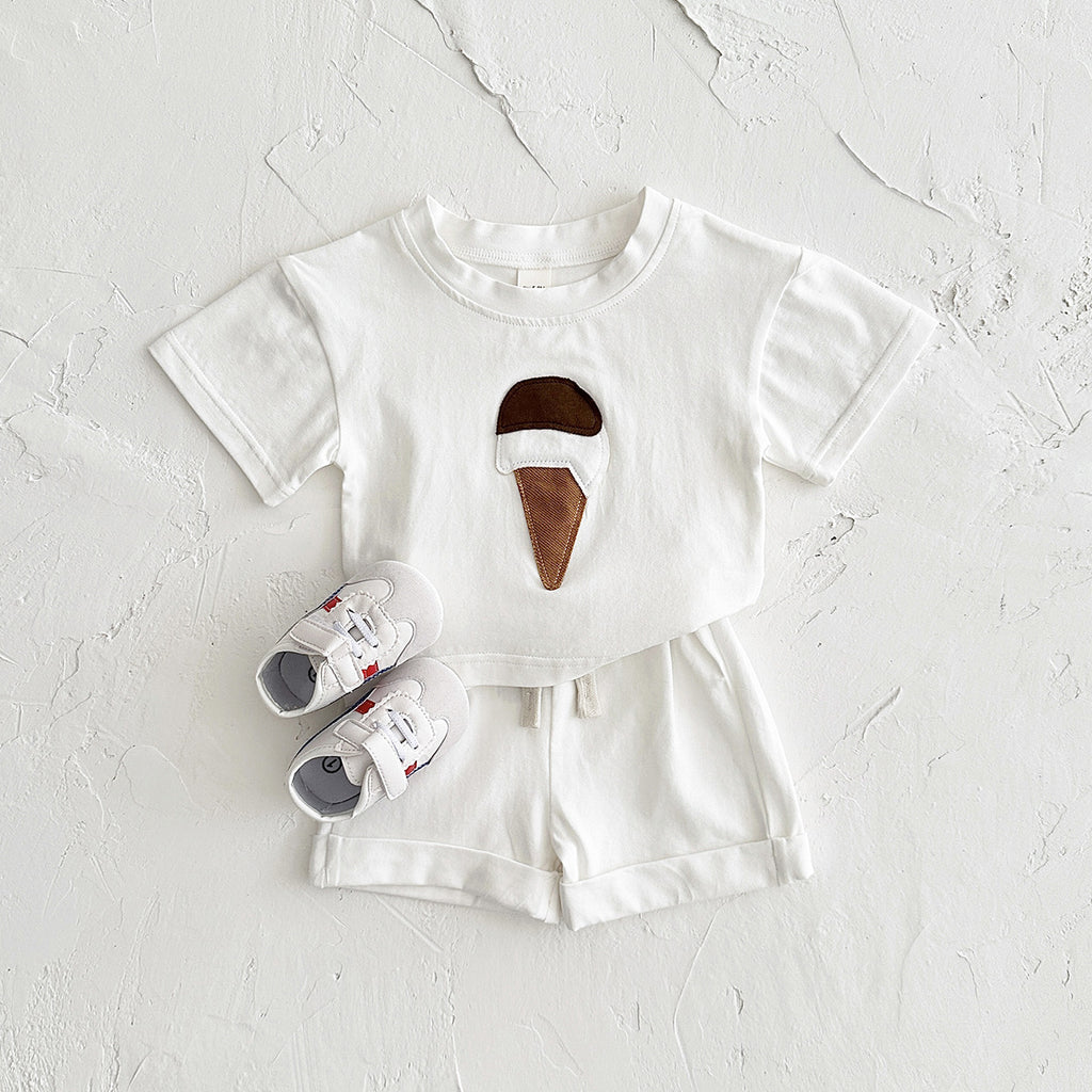 Baby Ice Cream Patch Short Sleeve Suit